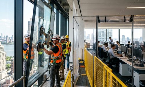 How Commercial Window Installation Works in an Active Building